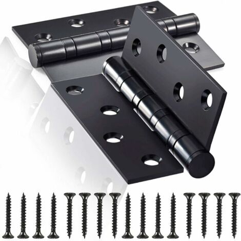 Cerniera per porta in acciaio inossidabile, 2 pezzi Cerniere per porta Cerniere pieghevoli Cerniere in acciaio inossidabile Spessore 3 mm Cerniera, per porte interne solide (nero)