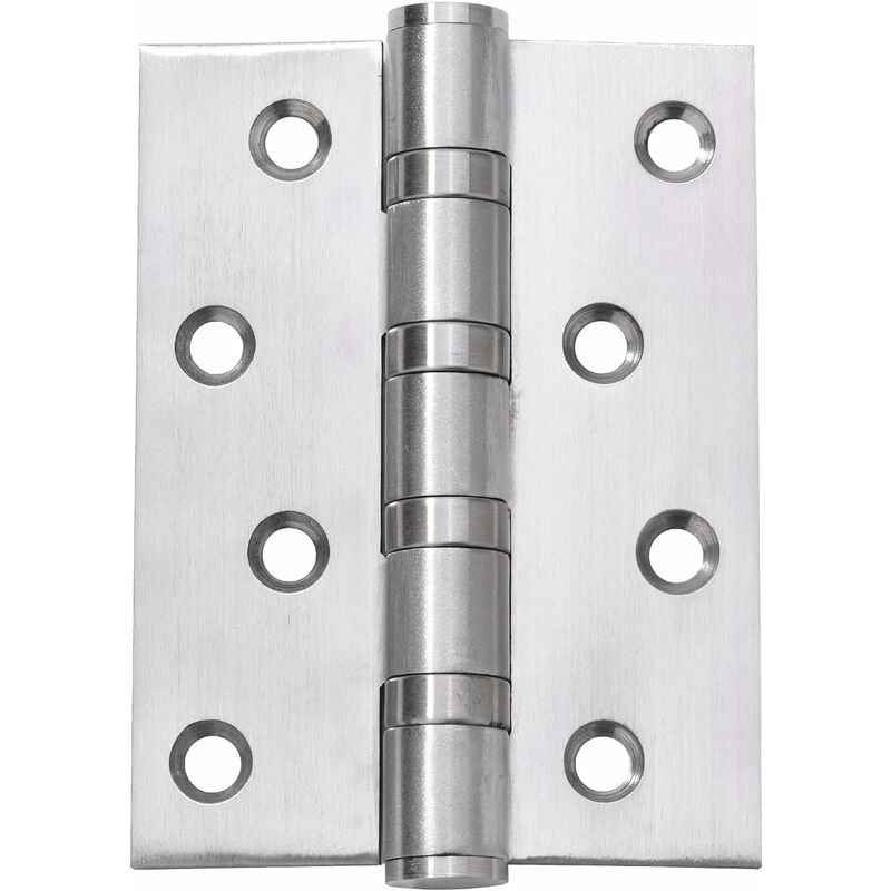 Image of Fortuneville - Cerniera per porta opaca da 4 pollici, cerniera per porta in acciaio inossidabile da 4 pollici × 3 pollici, 3 pezzi (argento