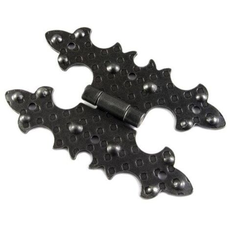 Cerniera piana Masidef rustica 40 x 68 mm in ferro martellato colore nero