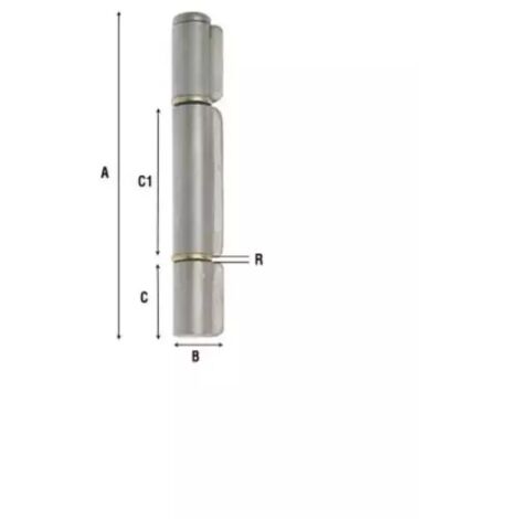 CERNIERA SALDARE 1229 ACCIAIO LUCIDO  A=100 B=18 C=21,5 C1=46 R=2 d.14,5 sp.2,2