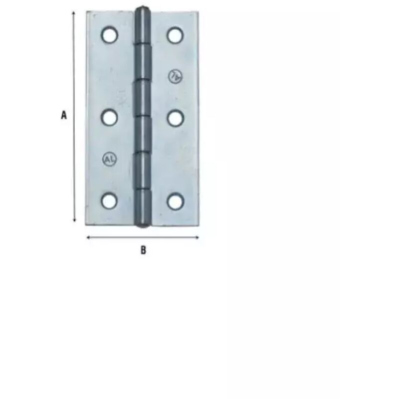CERNIERA STRETTA ART.120 ACCIAIO ZINCATO A=20 B=14 d.3,2