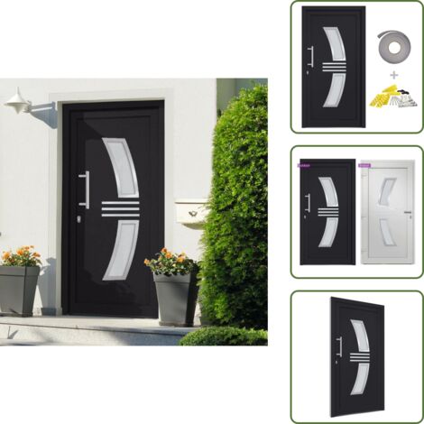 Cerniere 3D - vidaXL Porta di Ingresso Antracite 88x200 cm - Protezione termica