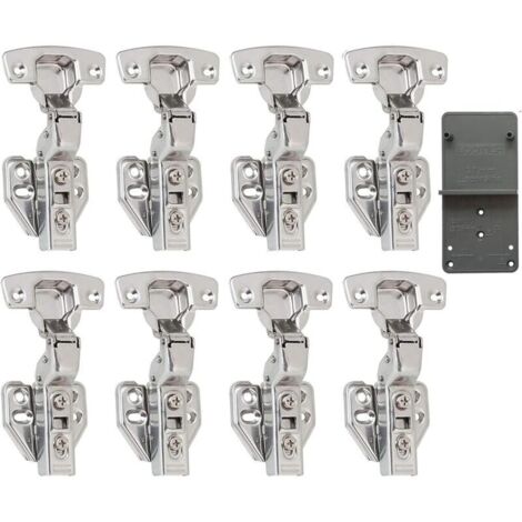 Cerniere a chiusura ammortizzata da 35 mm con clip incassata da 110 gradi e ammortizzatore idraulico, chiusura automatica, cerniere a chiusura ammortizzata per ante di mobili da cucina, confezione da 