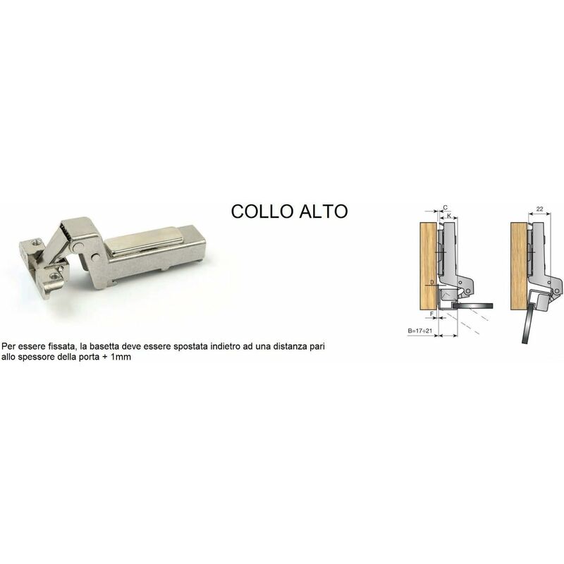 Image of Evotrade - Collo Alto Cerniere ammortizzate per Ante in alluminio
