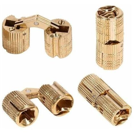 Cerniere cilindriche invisibili in ottone per portagioie, artigianato (10 mm)
