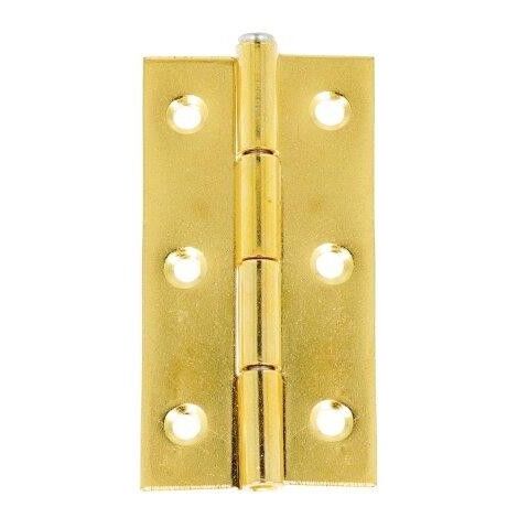 CERNIERE CON SPINA FISSA FERRO OTTONATO 30 X 50 MM. 2 PZ.