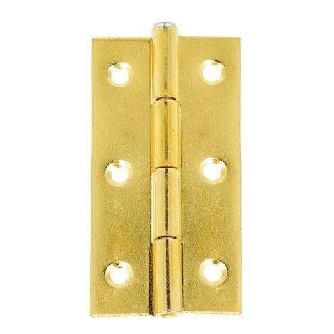 CERNIERE CON SPINA FISSA FERRO OTTONATO 37 X 70 MM. 2 PZ.
