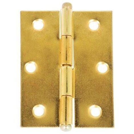 Cerniere con spine a levare Masidef in ferro ottonato 30x30 mm 2 pezzi