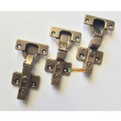 Cerniere cucine mobili anticata bronzata ammortizzata collo 0 - 8 - 15 c/basetta dimensione disponibile: collo 8 - media