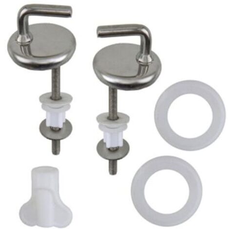 Cerniere di ricambio per sedile WC - Kit di fissaggio standard in acciaio inox e ABS - Kit di riparazione multifunzionale per hotel, scuole, luoghi pubblici - 11,7 cm - Uso domestico