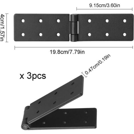 Cerniere in 3 pezzi per ante di armadi, cerniere per mobili, cerniere piatte, cerniere di protezione per ante di cassetti, cerniere per ante di armadi, adatte per porte in legno, porte da giardino, ca