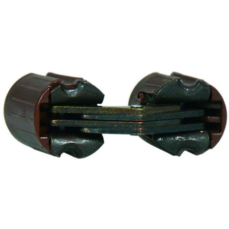 Cerniere invisibili cilindriche in acciaio bronzato e nylon marrone - Ø mm.14 - incasso Ø mm.14x16,5p. (493) - 10 pz