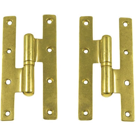 Cerniere paumelles in ottone lucido - mm.60x120h. dx