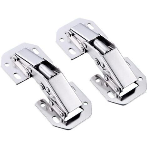 Cerniere per ante di mobili da cucina - invisibili, senza lasciare spazi vuoti, facili da installare - 2 pezzi, 7,6 cm, argento