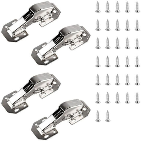 Cerniere per mobili - 113 x 43 mm (5 pollici) - Cerniera per ante di mobili con chiusura ammortizzata per impieghi gravosi con molla Cerniera per mobili a 90° - con 32 viti con smorzamento idraulico p