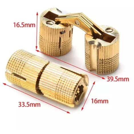 Cerniere per mobili cilindriche in ottone e rame da 16 mm, cerniere invisibili per porte nascoste per scatole regalo