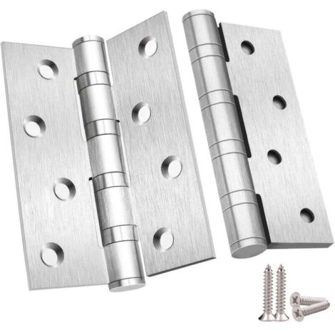cerniere per porte pieghevoli in acciaio inossidabile - Cerniera spessa 3 mm per porte interne solide (100x75 mm, argento) -