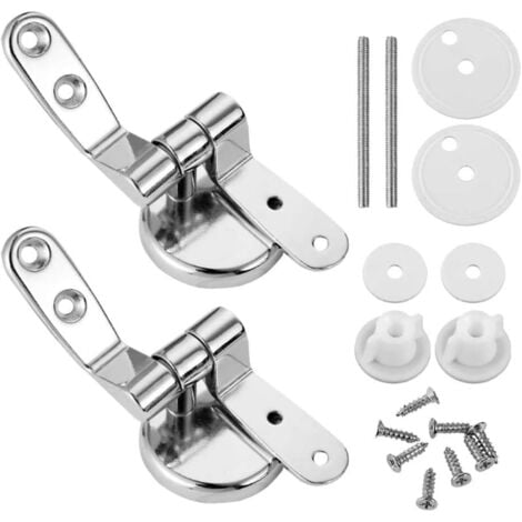 GOTRAYS Cerniere per sedili WC in acciaio inox Supporto per sedile WC Coprisedile WC Accessori universali Si adatta alla maggior parte dei sedili WC in legno, resina e plastica