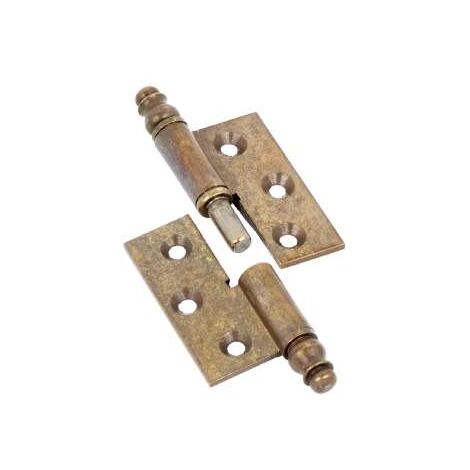 Cerniere Piane Canotto Liscio Ottone Bronzato Mm.40X40 Destra