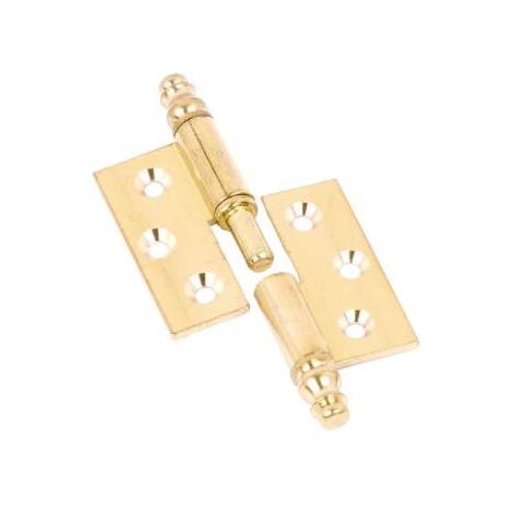 Cerniere Piane Canotto Liscio Ottone Lucido Mm.40X40 Sinistra