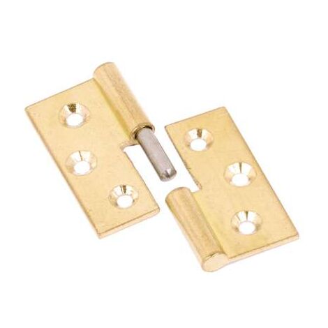 Cerniere Piane Lisce Ottone Lucida Mm.50X40 Sinistra