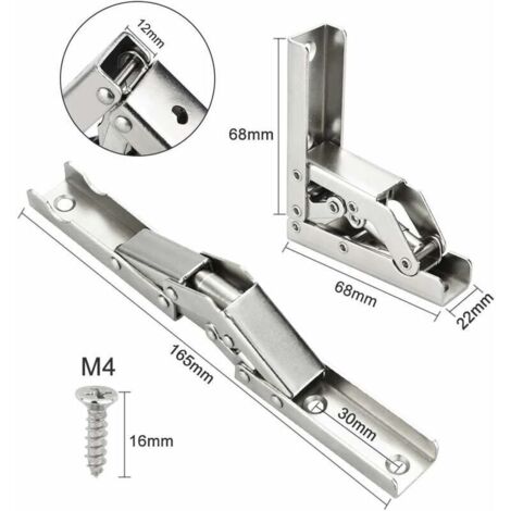 cerniere pieghevoli a sovrapposizione totale a 90 gradi in acciaio inox per ante di armadi e mobili da cucina, con 16 viti, per ante di armadi e mobili da cucina, 6,8 x 6,8 x 2,2 cm.