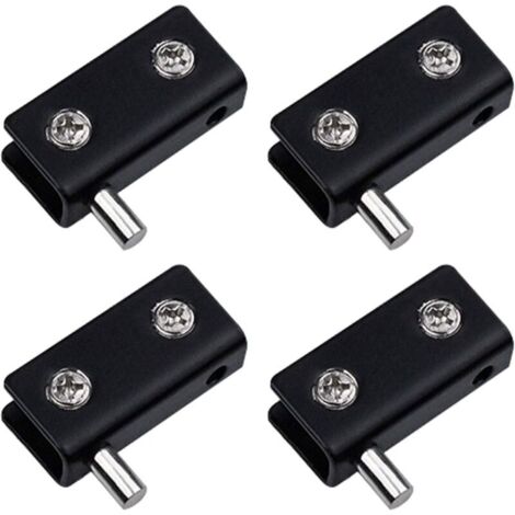 Cerniere pivotanti KZQ per porte in vetro senza telaio (confezione da 4), nere, clip in acciaio inossidabile con perno regolabile, kit di sostituzione per porte in vetro da 5-6 mm.