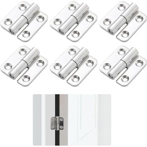 cerniere rimovibili, cerniere per porte resistenti, cerniere in acciaio inox 37x34 mm, cerniere rimovibili con striscia di viti a sinistra, piccole cerniere per porte interne ed esterne