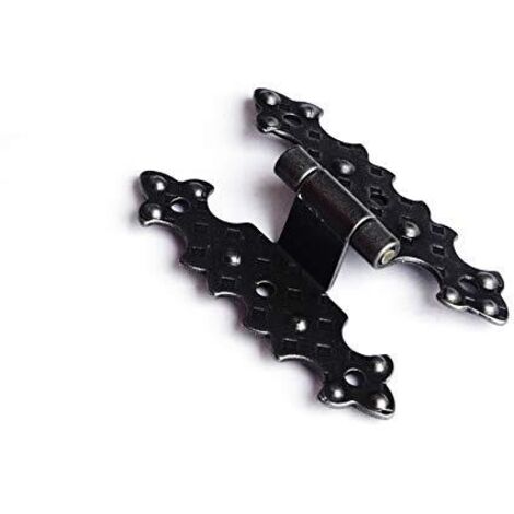 Cerniere rustiche in ferro martellato nero collo alto 55 x 92 mm.