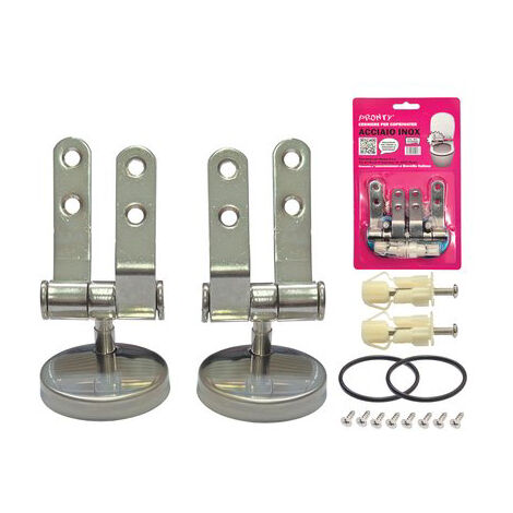 CERNIERE SEDILE WC SFILABILE - ACCIAIO INOX- 2 pezzi