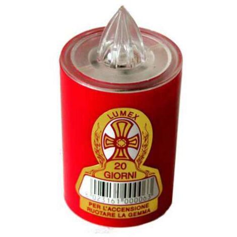 Cero Votivo Lumi Batteria Gg 40  Slim  Rosso  Ater