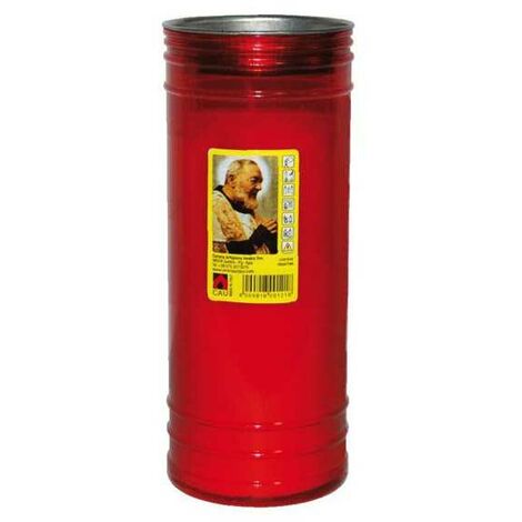 Cero Votivo Père Pio Rouge Maxi 8X21