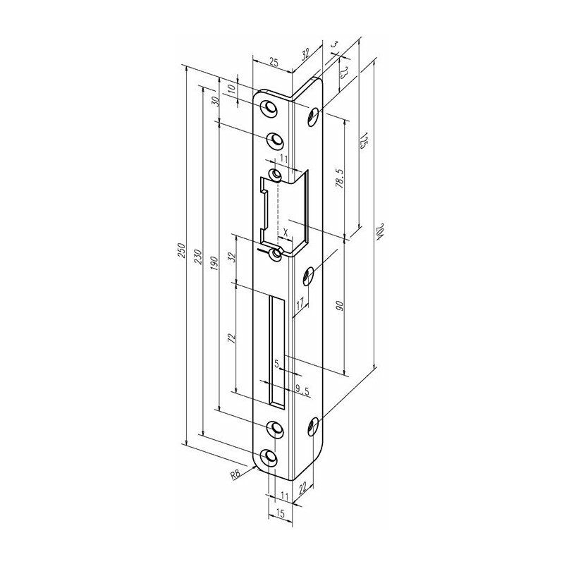

Cerradero acodado de seguridad 069 S.3mm STA blanco DIN R ASSA ABLOY