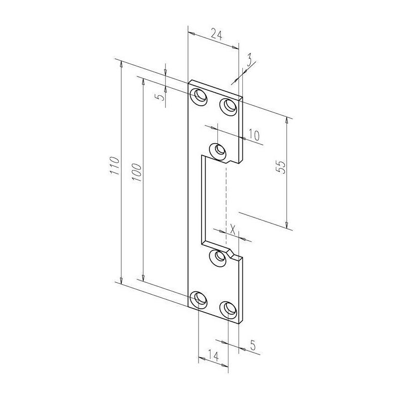 

Cerradero plano 107 STA galvanizado, p. Ej., 24xL.110mm DIN L / R ASSA ABLOY