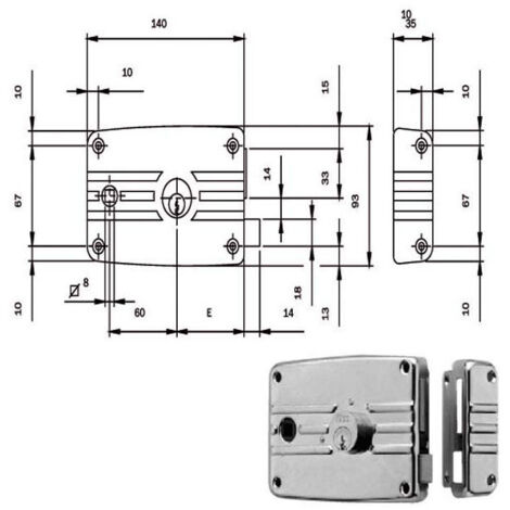 Cerradura App.Ferro E60 Dx 485604 Iseo