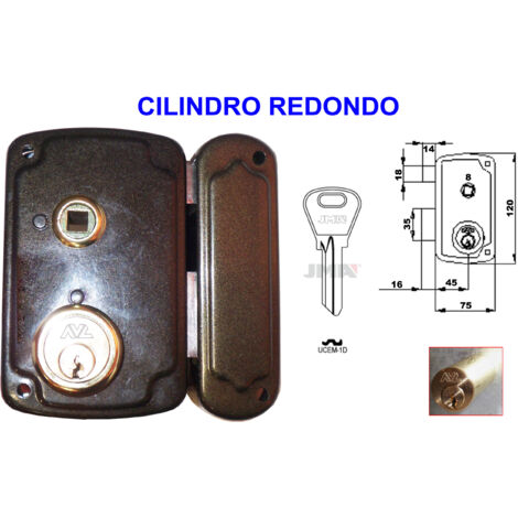 Cerradura AVL 8056-B 70 HP Sobresaliente Derecha con Redondo 50 mm
