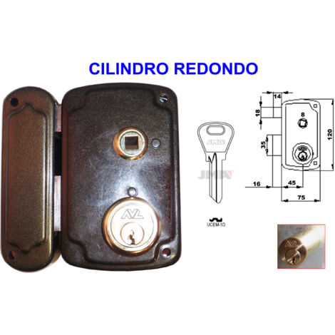 Cerradura AVL 8056-B 70 HP Sobresaliente Izquierda con Redondo 50 mm