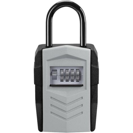 Cerradura con llave, cerradura para caja de llaves, caja de seguridad para llaves de pared, caja de llaves resistente, llavero resistente - Gris