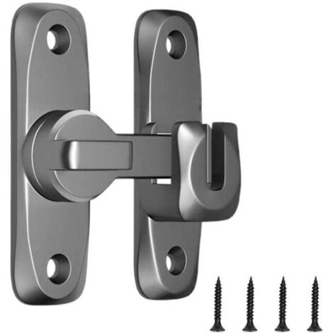 Cerradura corredera de acero inoxidable con tornillos, apta para todo tipo de puertas interiores y exteriores (90°) (gris)