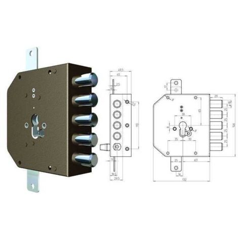 Cerradura Cr para aplicar 2200G-51Mc S/Scrocco Izq Mm. 60