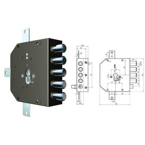 Cerradura Cr para aplicar 2300G-51Mc S/Escudo Izq Mm. 60