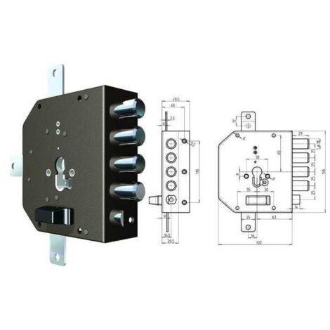 Cerradura Cr para aplicar 2350G-51Mc con pestillo izquierdo de 60 mm