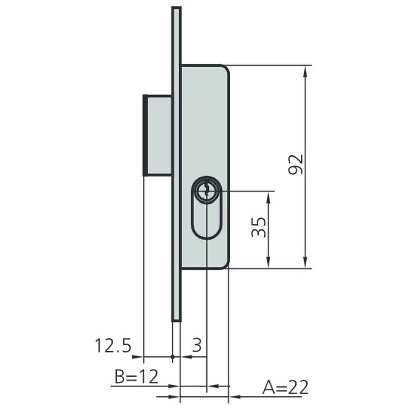 

Cerradura Metalica Embutir 22X12Mm 1963A/5 Laton Sin Palanca Cvl
