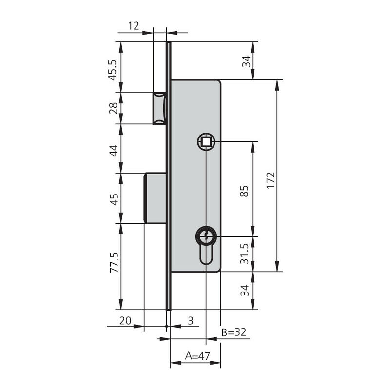 

CVL - Cerradura Embutir Met Hn 20 Mm - CFZ11920340
