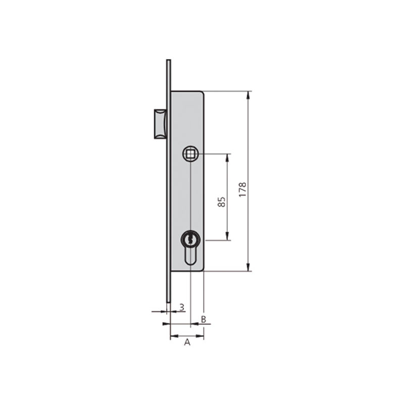 

Cerradura embutir acero inox CVL 1984T-25/6 AI