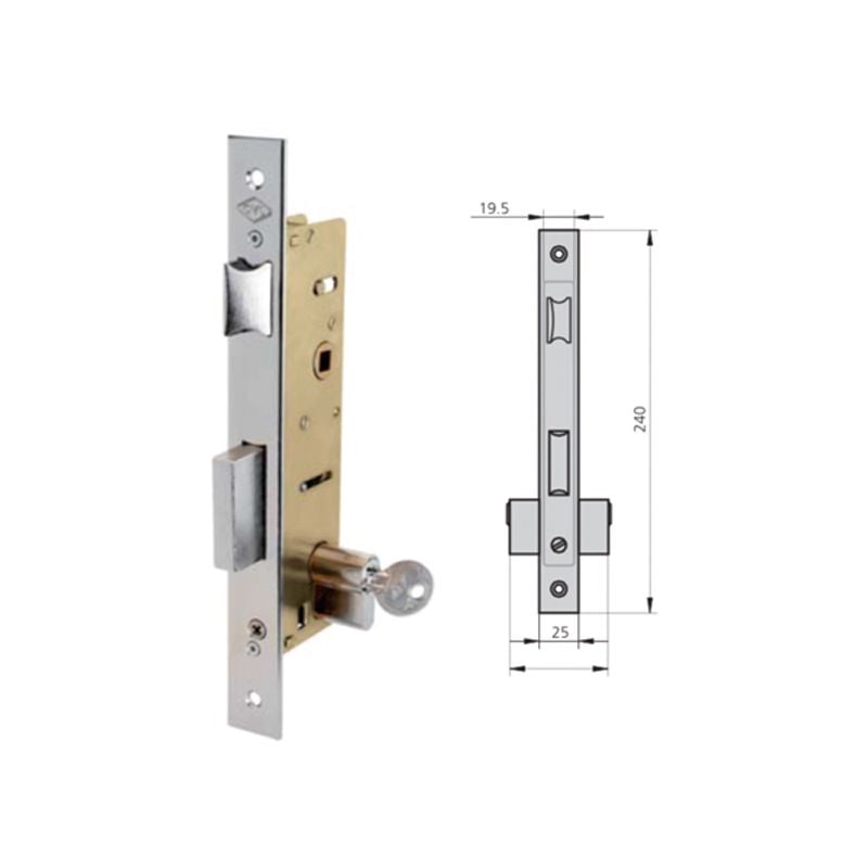 

Cerradura embutir acero inox 1995-32/6 AI - CVL