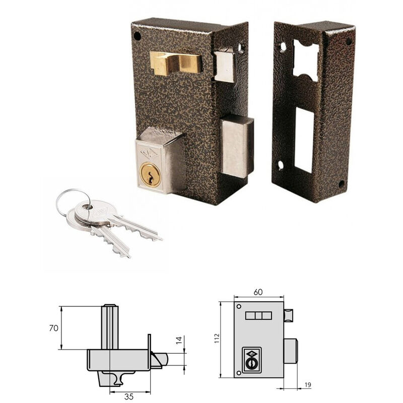 

Cerradura Cvl 756A / 60 / Hierro Esmaltado Izquierda Cilindro 70 mm.