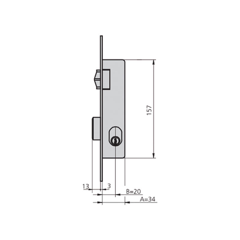 

CVL - Cerradura embutir acero inox 1964V/6