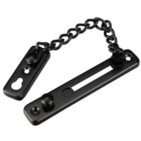 Cerradura de cadena para puerta, cadena de seguridad para puerta con dispositivo antirrobo y cierre de resorte, acero inoxidable negro mate
