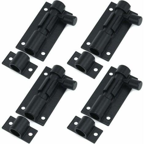 Cerradura de cilindro de aleación de aluminio de 2 pulgadas, cerradura de seguridad para puerta corrediza con tornillos, paquete de 4.